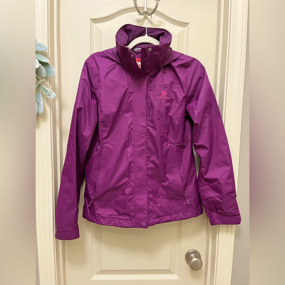 Camel Crown Purple Hooded Rain Jacket - Picture 3 of 13